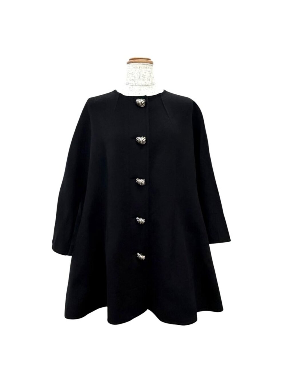 Louis Vuitton Cashmere 100% Silver Design Button Different Coat